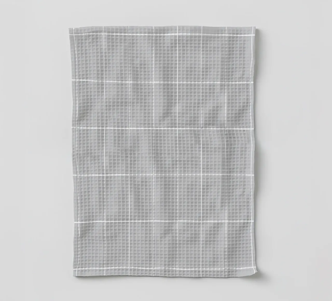 Minimal Basic Klassiek Groot Raster | Wit op Lichtgrijs theedoek van Beauty in Simplicity