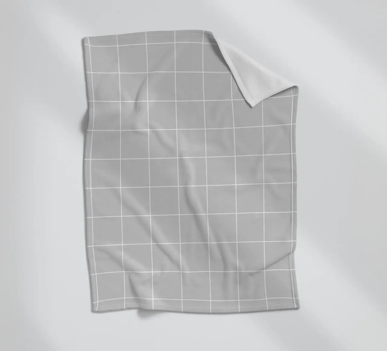 Minimal Basic Klassiek Groot Raster | Wit op Lichtgrijs fleecedeken van Beauty in Simplicity