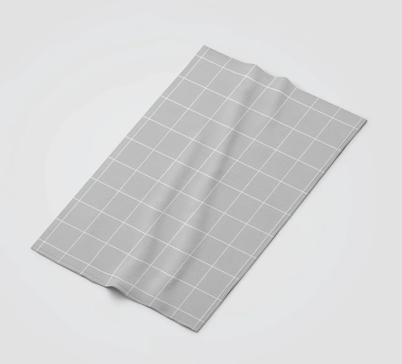 Minimal Basic Classic Big Grid | Bianco su grigio chiaro coperta in pile da Beauty in Simplicity