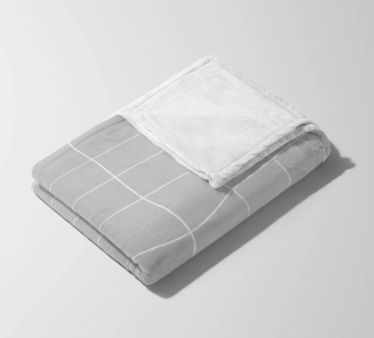 Minimal Basic Klassiek Groot Raster | Wit op Lichtgrijs fleecedeken van Beauty in Simplicity
