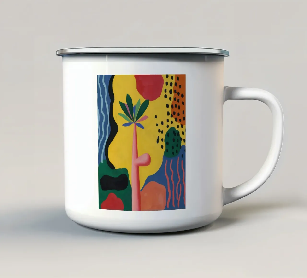 Forme astratte vibranti tazza in smalto da Nova Glaze