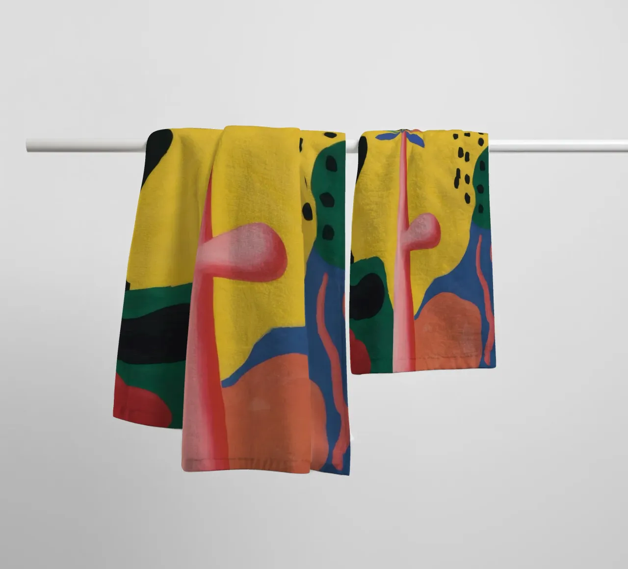 Vibrant Abstract Forms towel by Nova Glaze