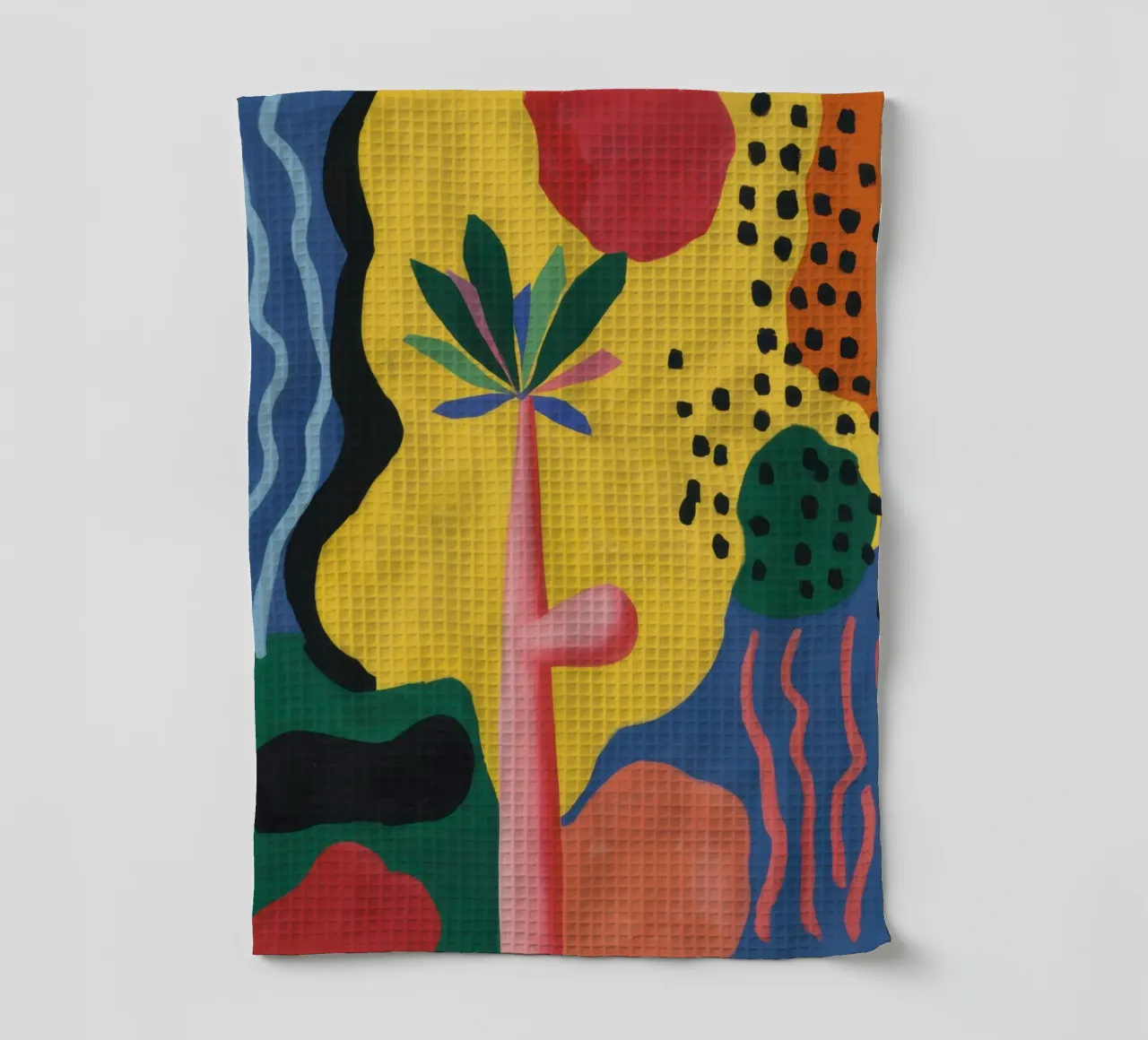 Vibrant Abstract Forms tea towel by Nova Glaze