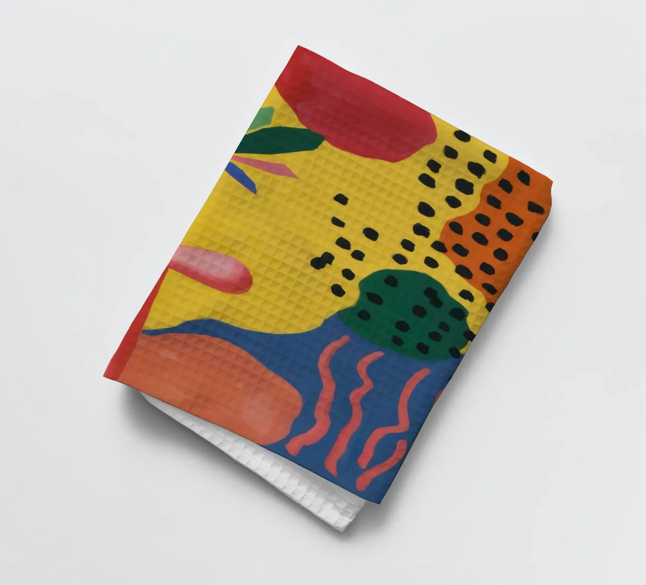 Vibrant Abstract Forms tea towel by Nova Glaze