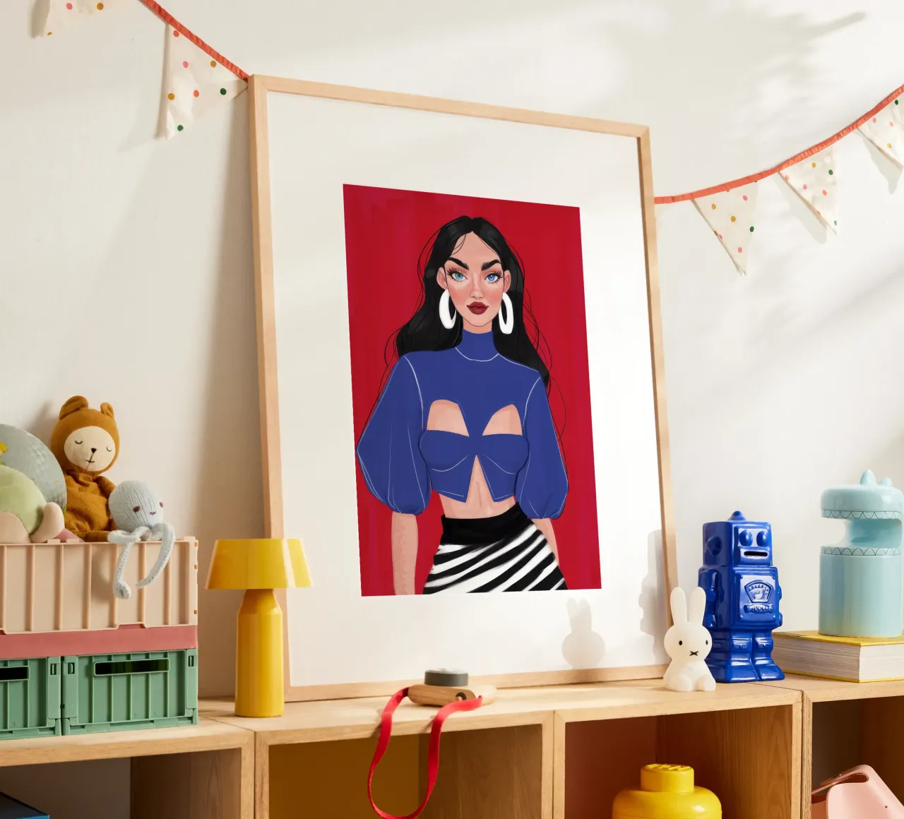Manicotto di zaffiro Sass poster con telaio in legno da Scaller Stars
