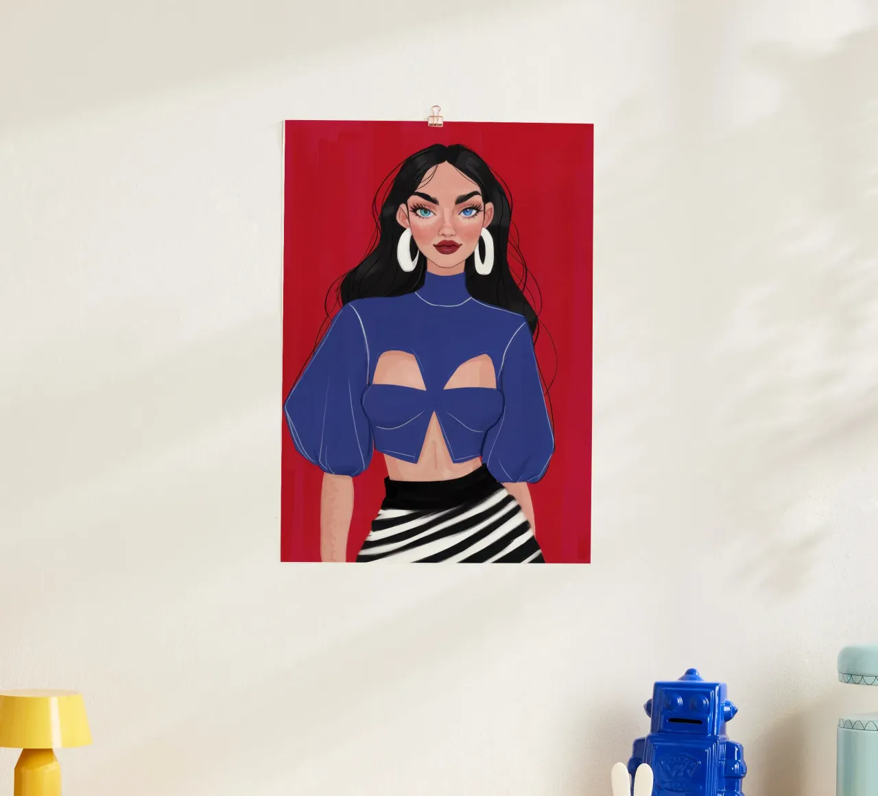 Manicotto di zaffiro Sass poster con telaio in legno da Scaller Stars