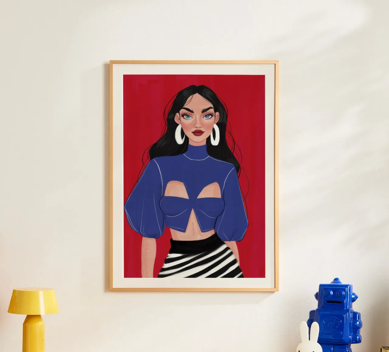 Manicotto di zaffiro Sass poster con telaio in legno da Scaller Stars
