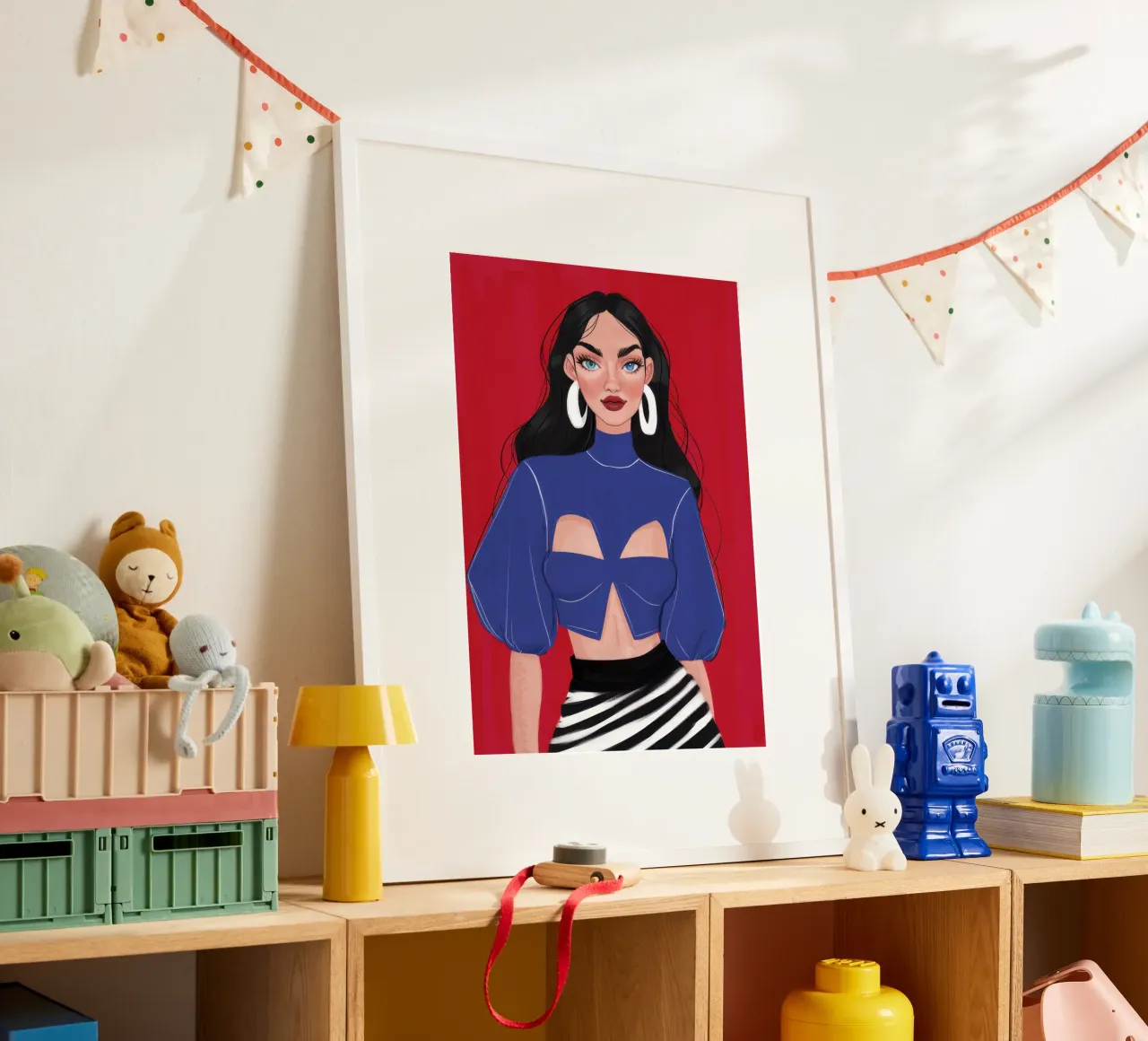Manicotto di zaffiro Sass poster con telaio in legno da Scaller Stars
