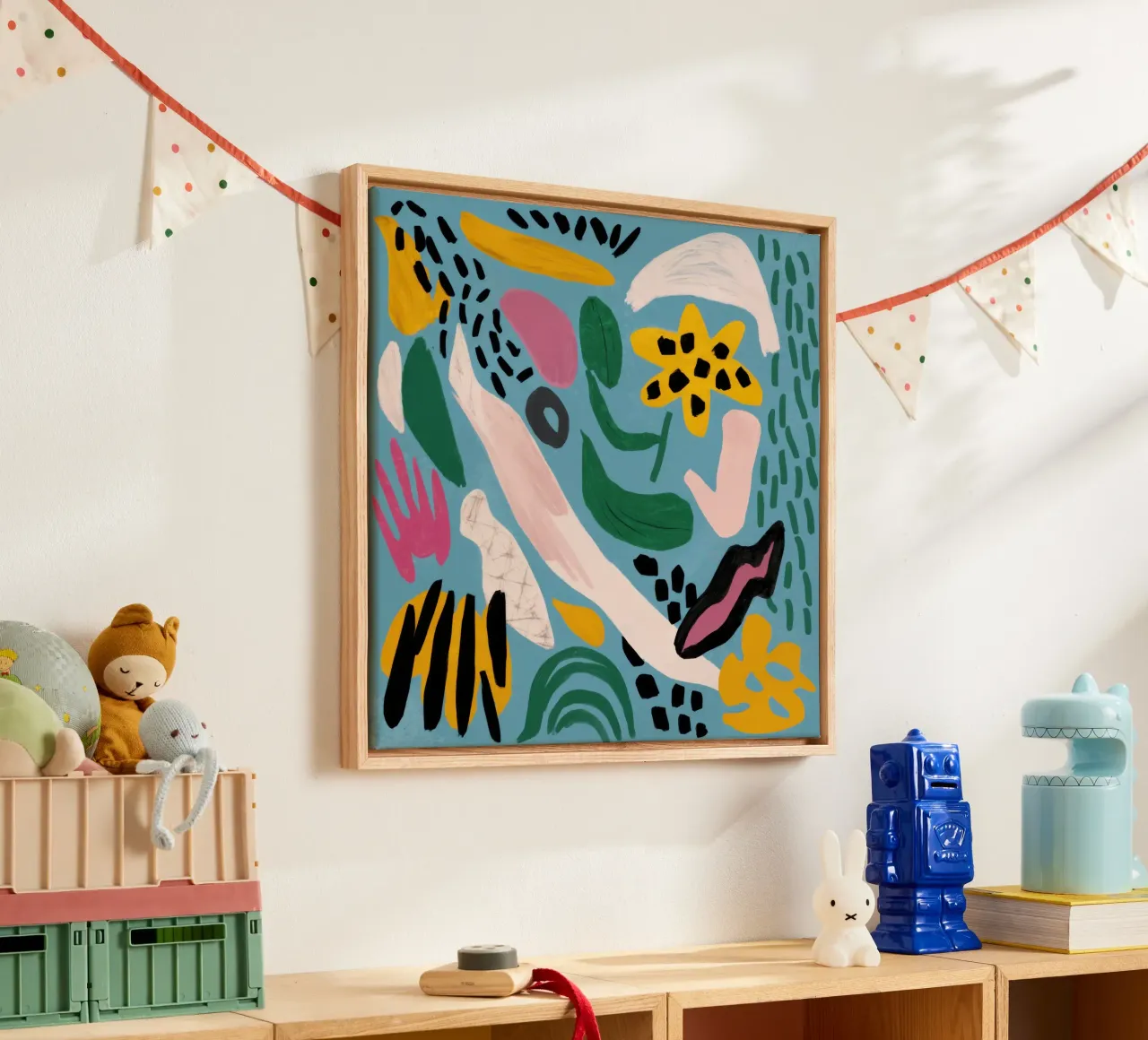 Grillige vorm dans canvas met Baklijst van Scaller Stars