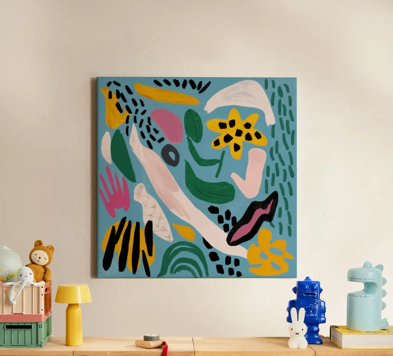 Grillige vorm dans canvas met Baklijst van Scaller Stars
