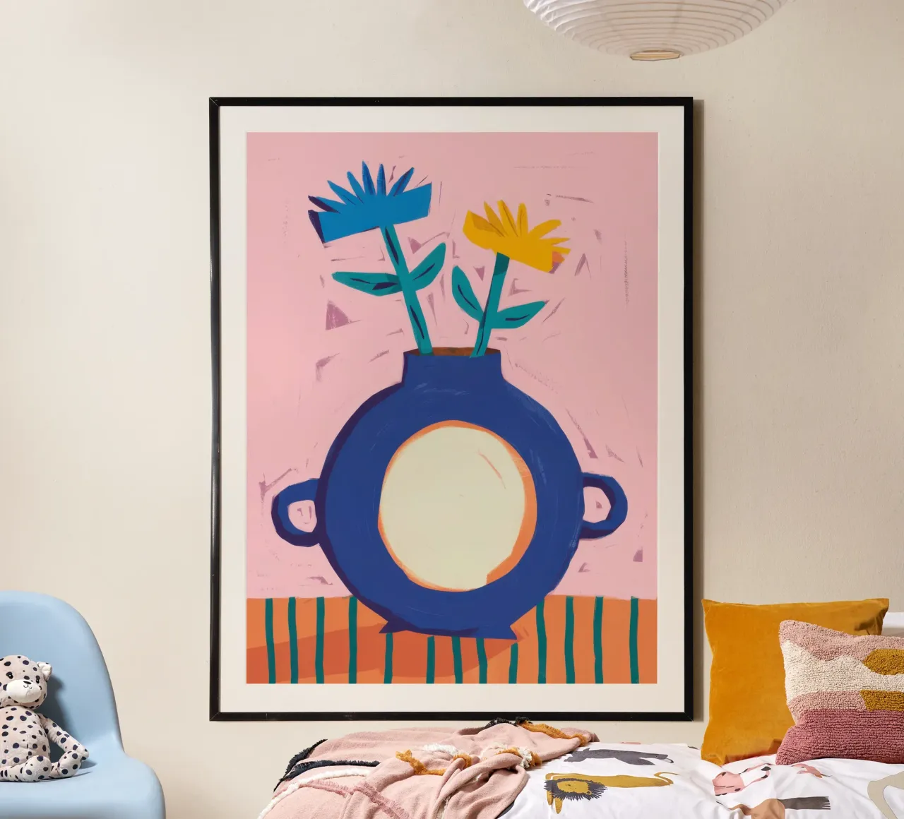 Vaso da fiori blu in grassetto poster da Snow Mist