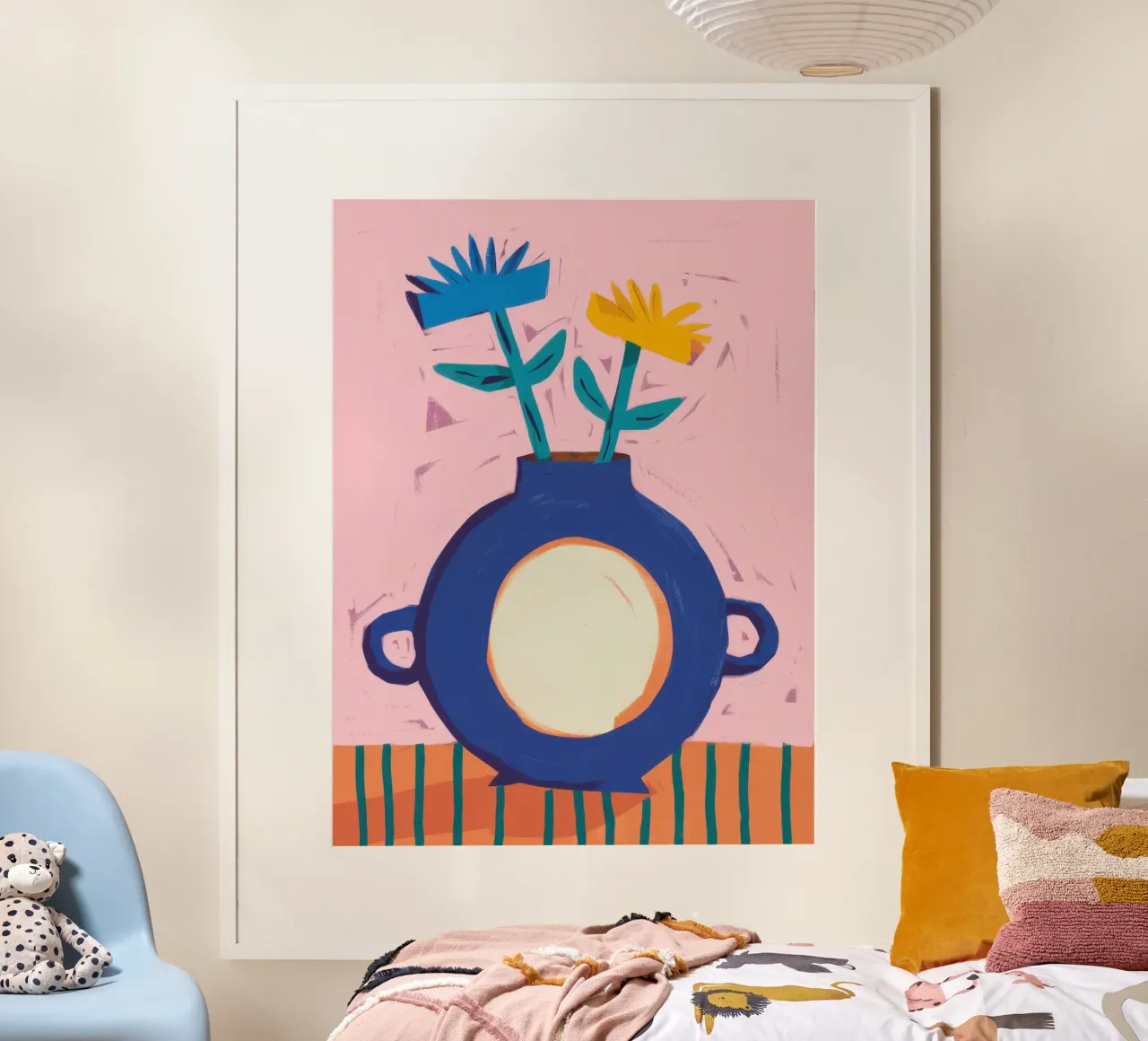 Vaso da fiori blu in grassetto poster da Snow Mist
