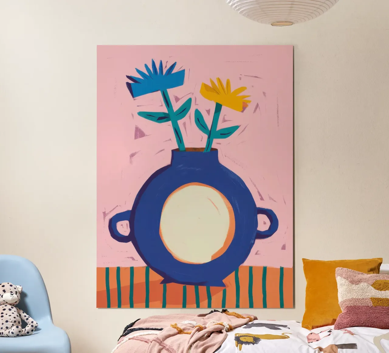 Vaso da fiori blu in grassetto poster da Snow Mist