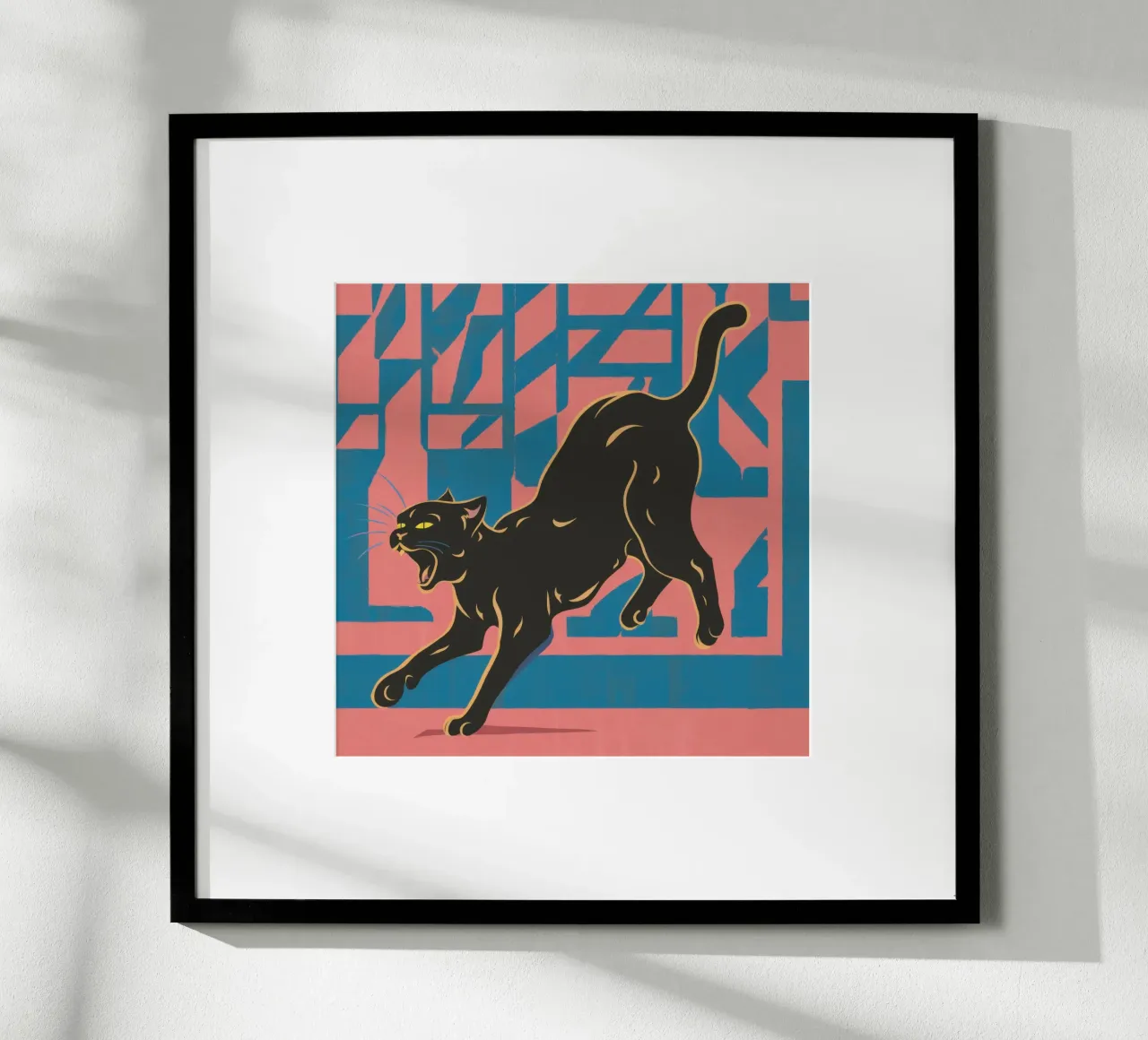 Geometrischer Mitternachtssprung Poster mit Aluminium Rahmen von Scaller Stars