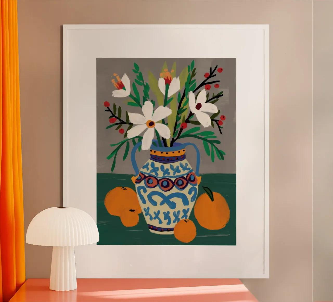 Bouquet classico Stillness poster con telaio in alluminio da Nova Glaze