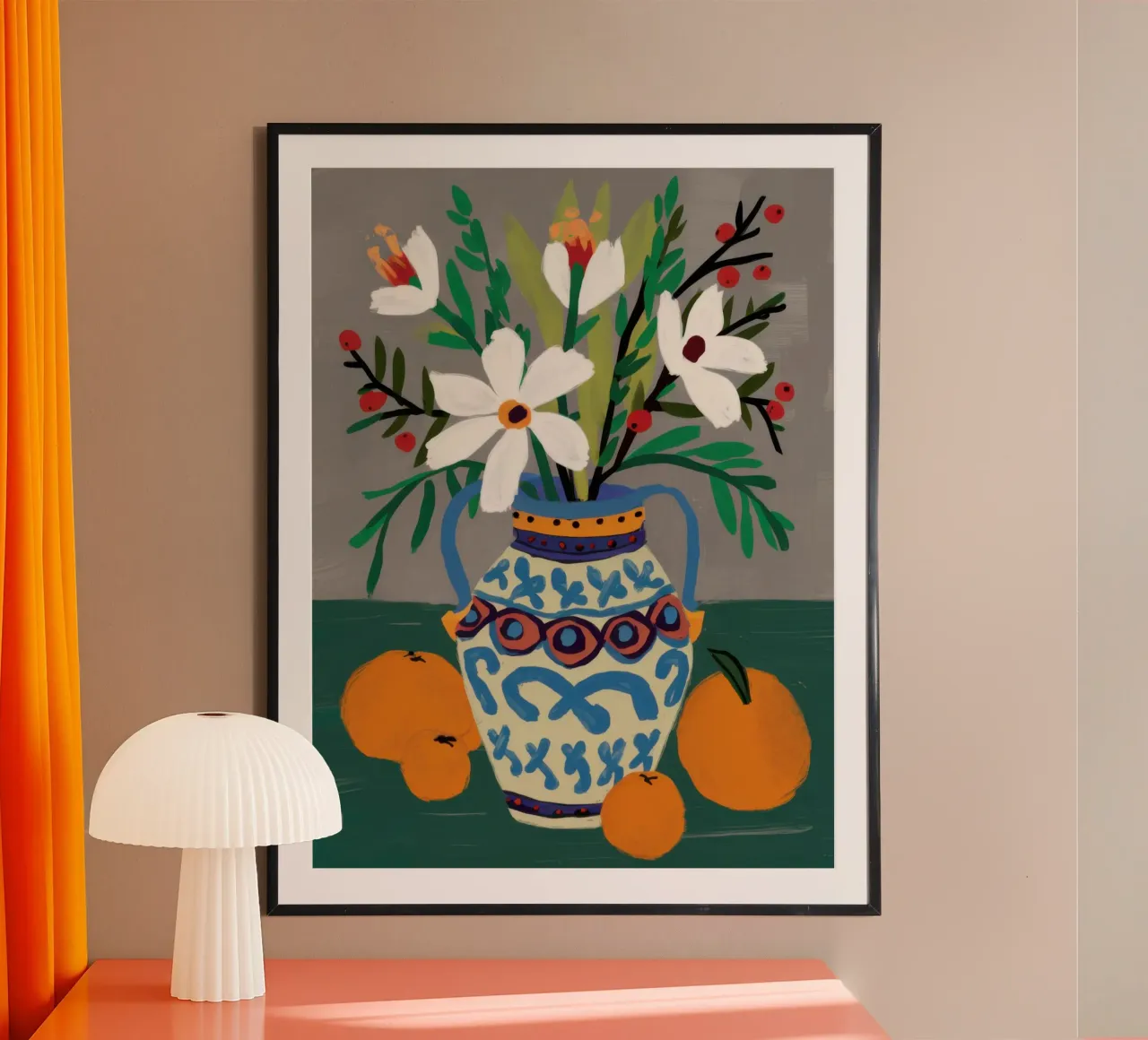 Bouquet classico Stillness poster con telaio in alluminio da Nova Glaze