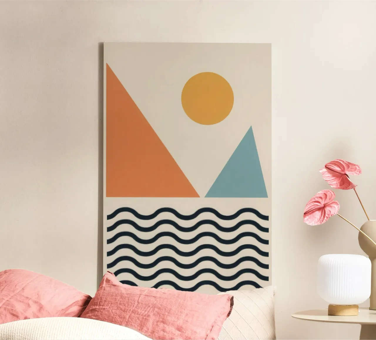 Serene Form des Horizonts Leinwand mit Schattenfugenrahmen von Scaller Stars