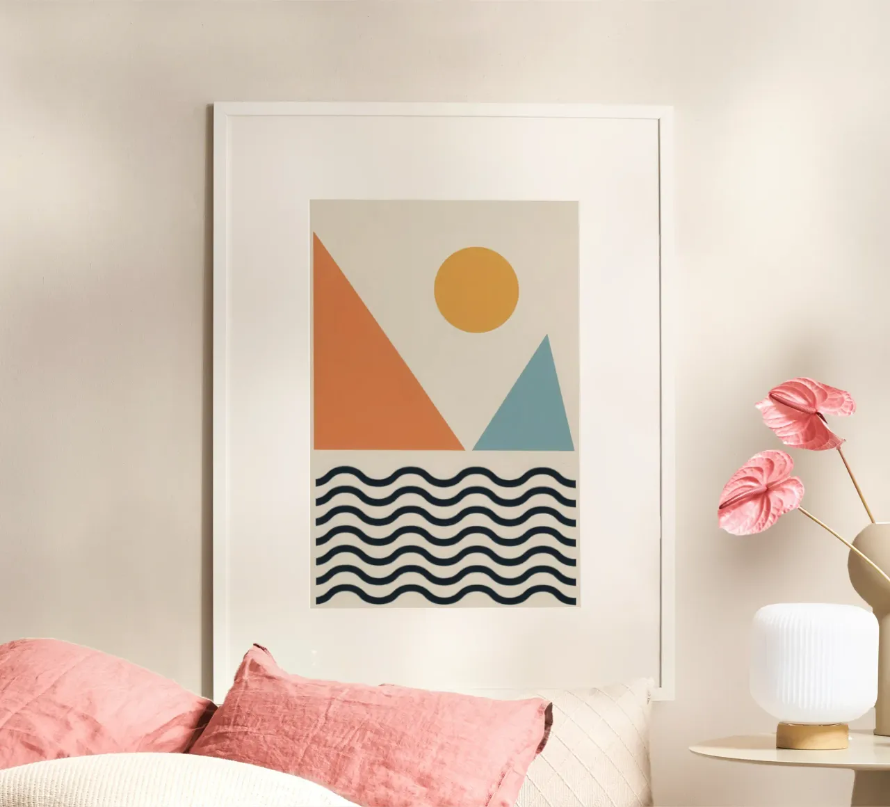 Serene Form des Horizonts Poster mit Kunststoffrahmen von Scaller Stars