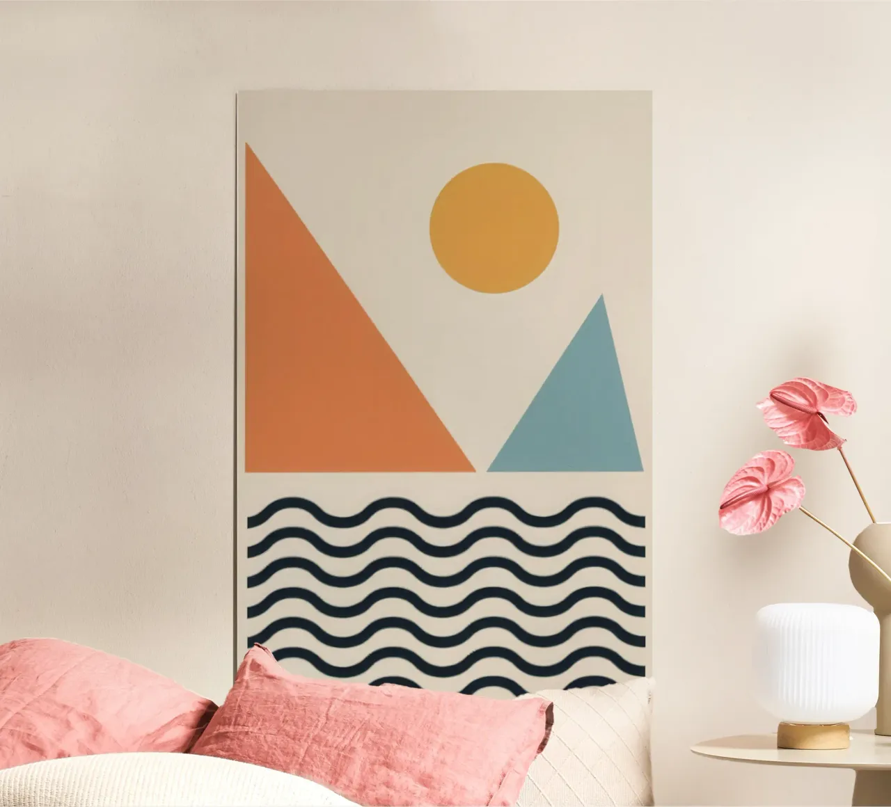 Serene Form des Horizonts Poster mit Kunststoffrahmen von Scaller Stars