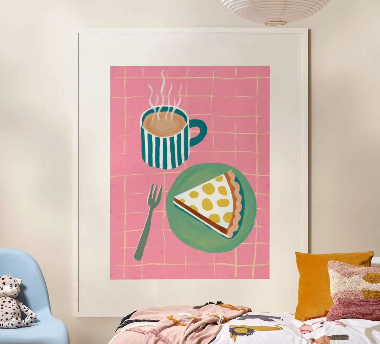 Fetta mattutina eccentrica poster con telaio in legno da Scaller Stars