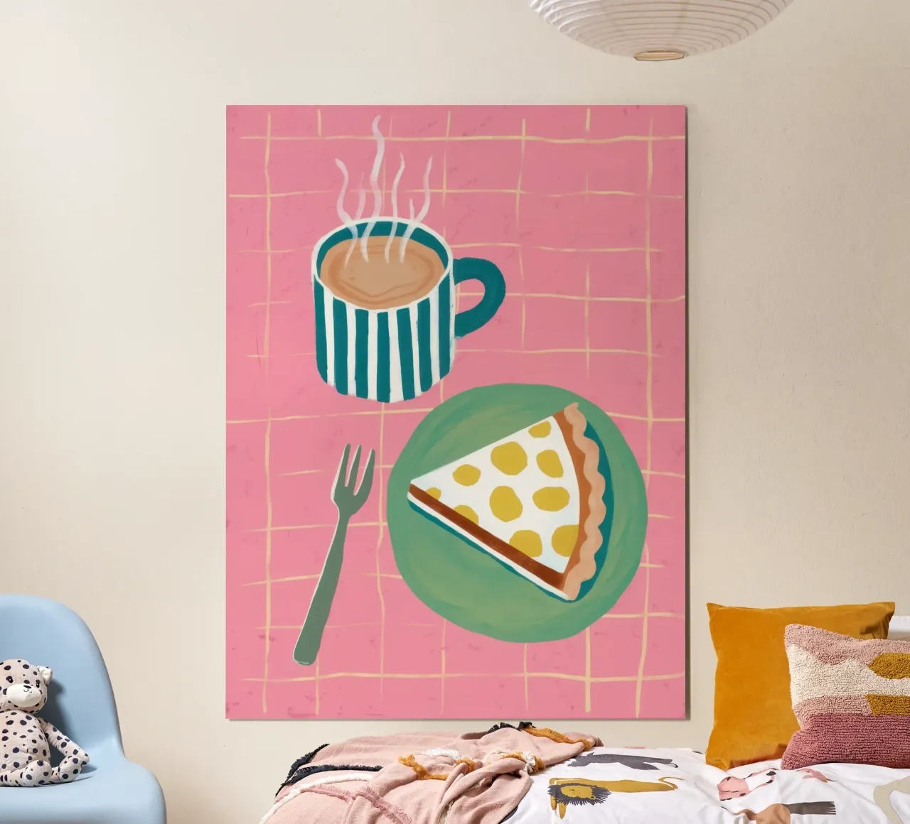 Fetta mattutina eccentrica poster con telaio in legno da Scaller Stars