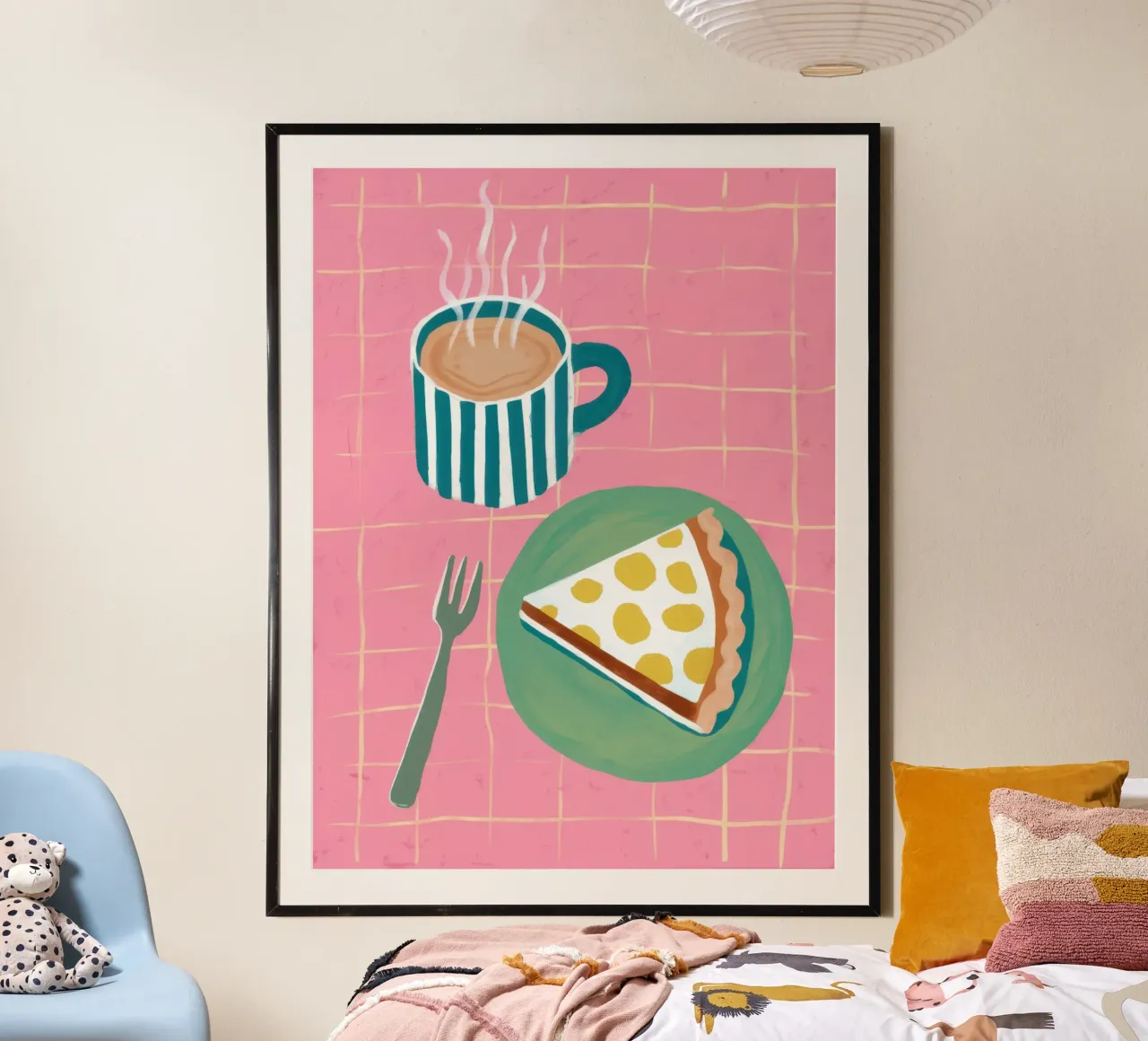 Fetta mattutina eccentrica poster con telaio in legno da Scaller Stars