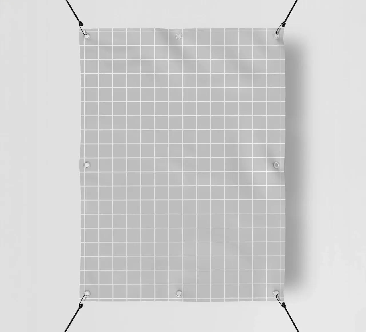 Griglia di base classica minimale | Bianco su grigio chiaro telo in pvc da Beauty in Simplicity