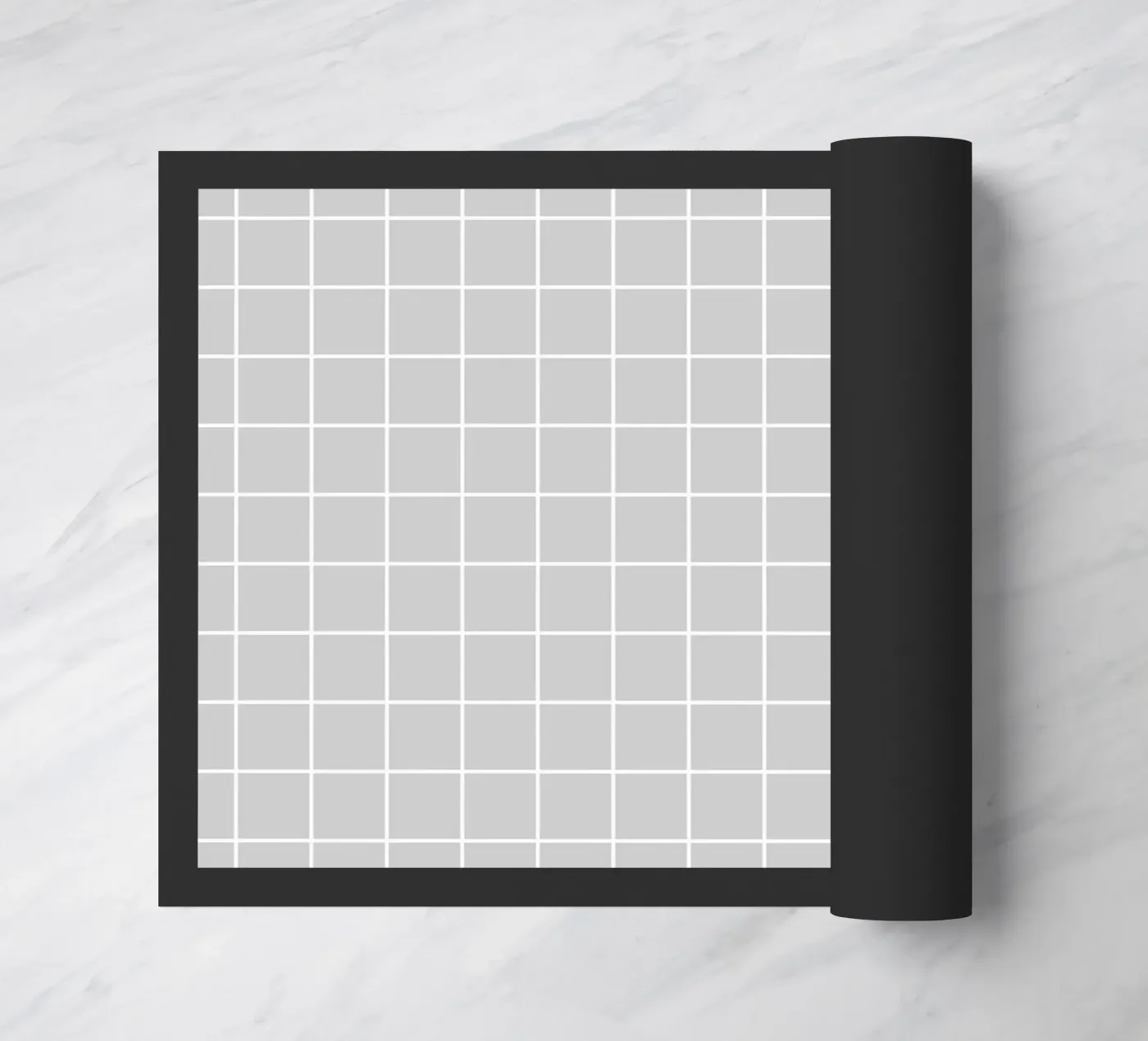 Minimal Classic Basic Grid | Weiß auf Hellgrau Fußmatte von Beauty in Simplicity