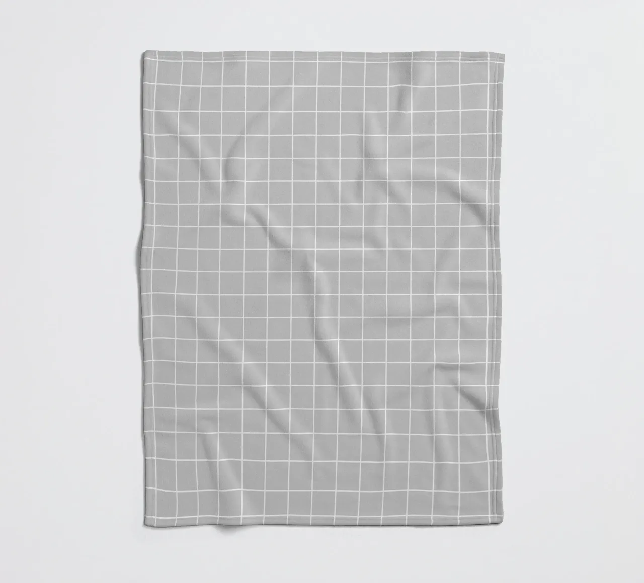 Minimal Classic Basic Grid | Weiß auf Hellgrau Fleecedecke von Beauty in Simplicity