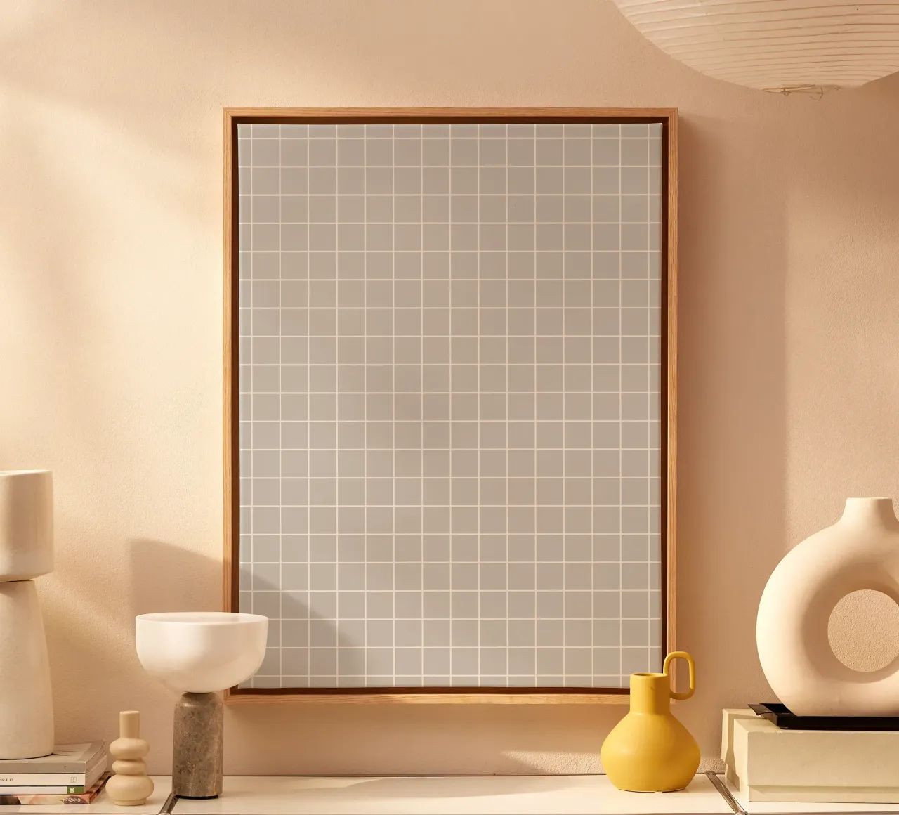 Minimal Klassiek Basisraster | Wit op Lichtgrijs canvas van Beauty in Simplicity