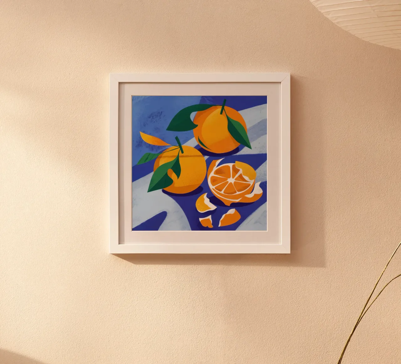 Immobile di agrumi in frantumi poster con telaio in legno da Scaller Stars