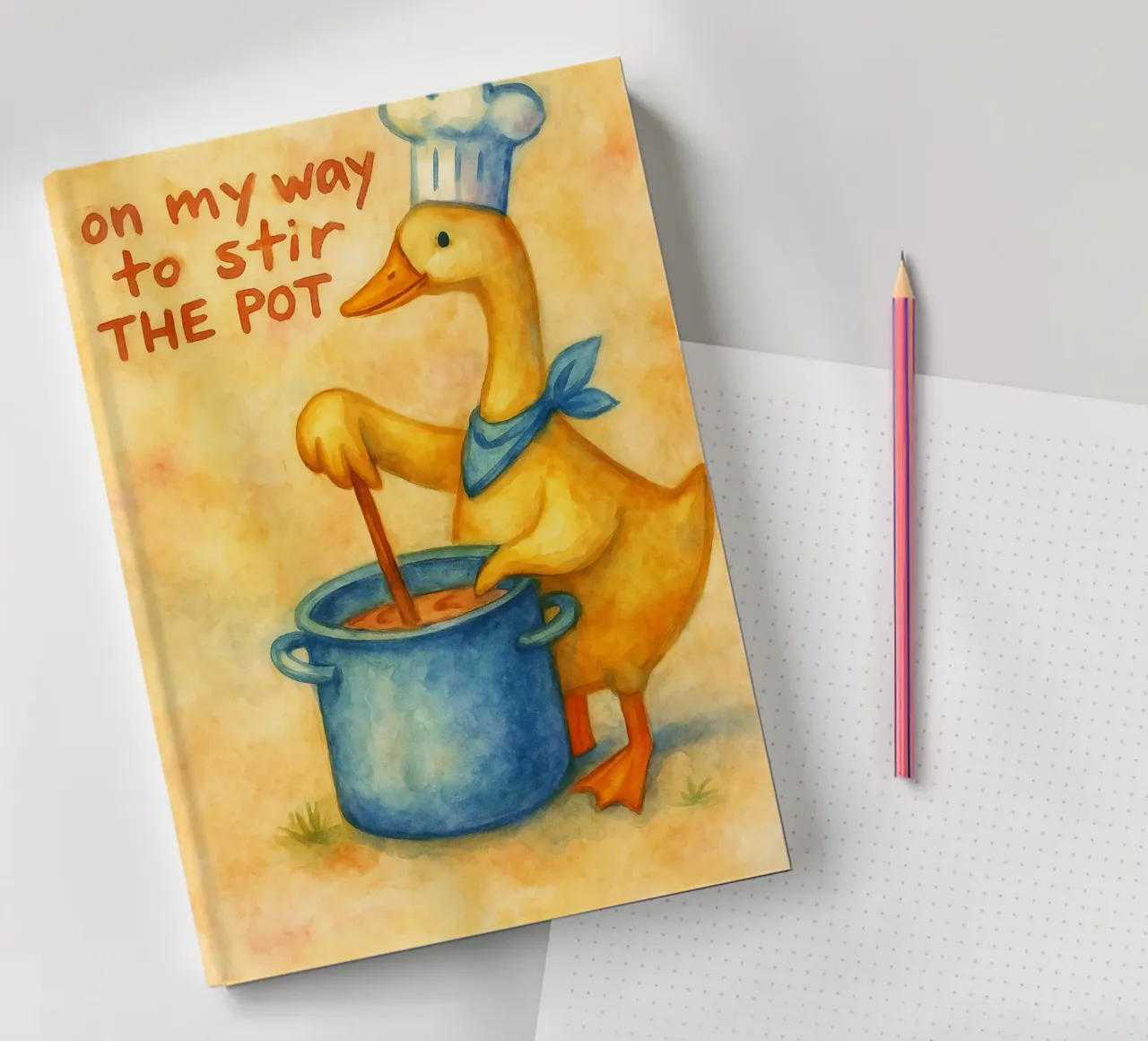 goose on my way to stir the pot notebook by wadasx