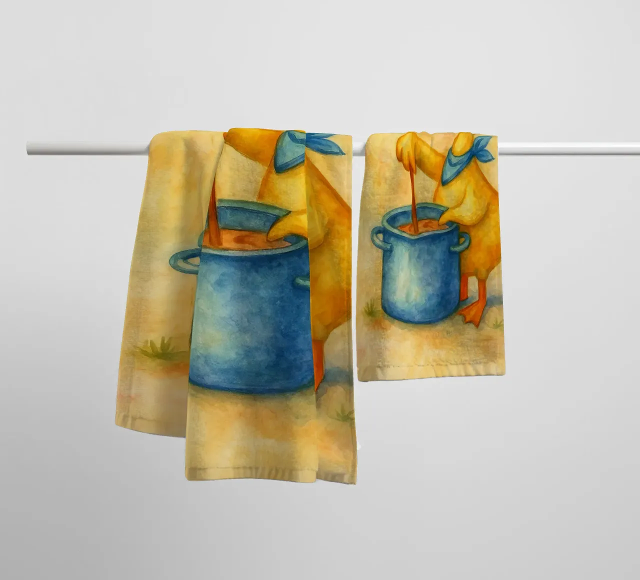 goose on my way to stir the pot towel by wadasx