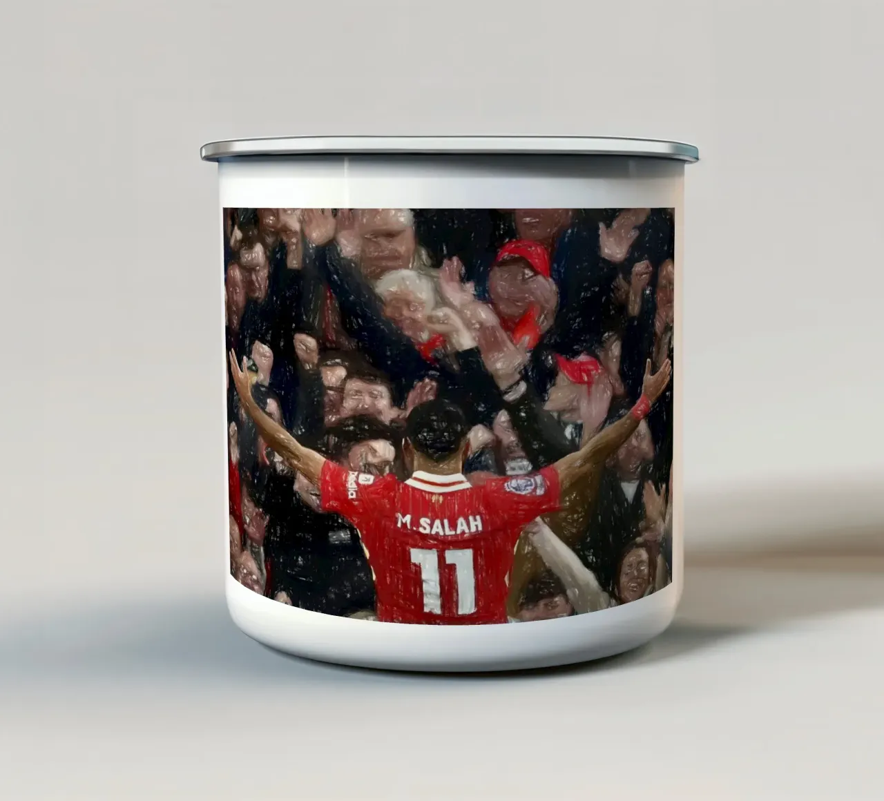 Mohamed Salah festeggia un gol tazza in smalto da dark eagle