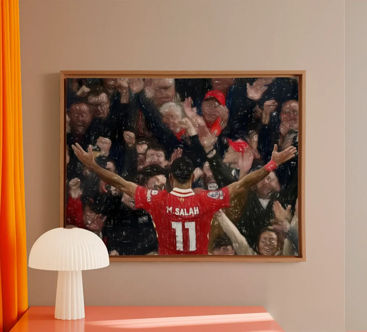 Mohamed Salah festeggia un gol tela con Cornice a cassetta da dark eagle