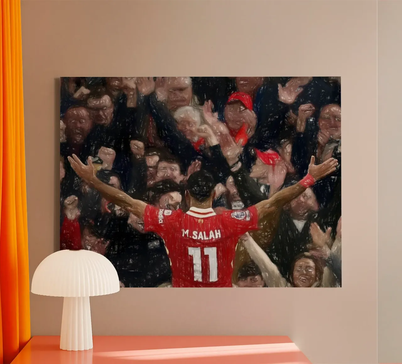 Mohamed Salah festeggia un gol tela con Cornice a cassetta da dark eagle