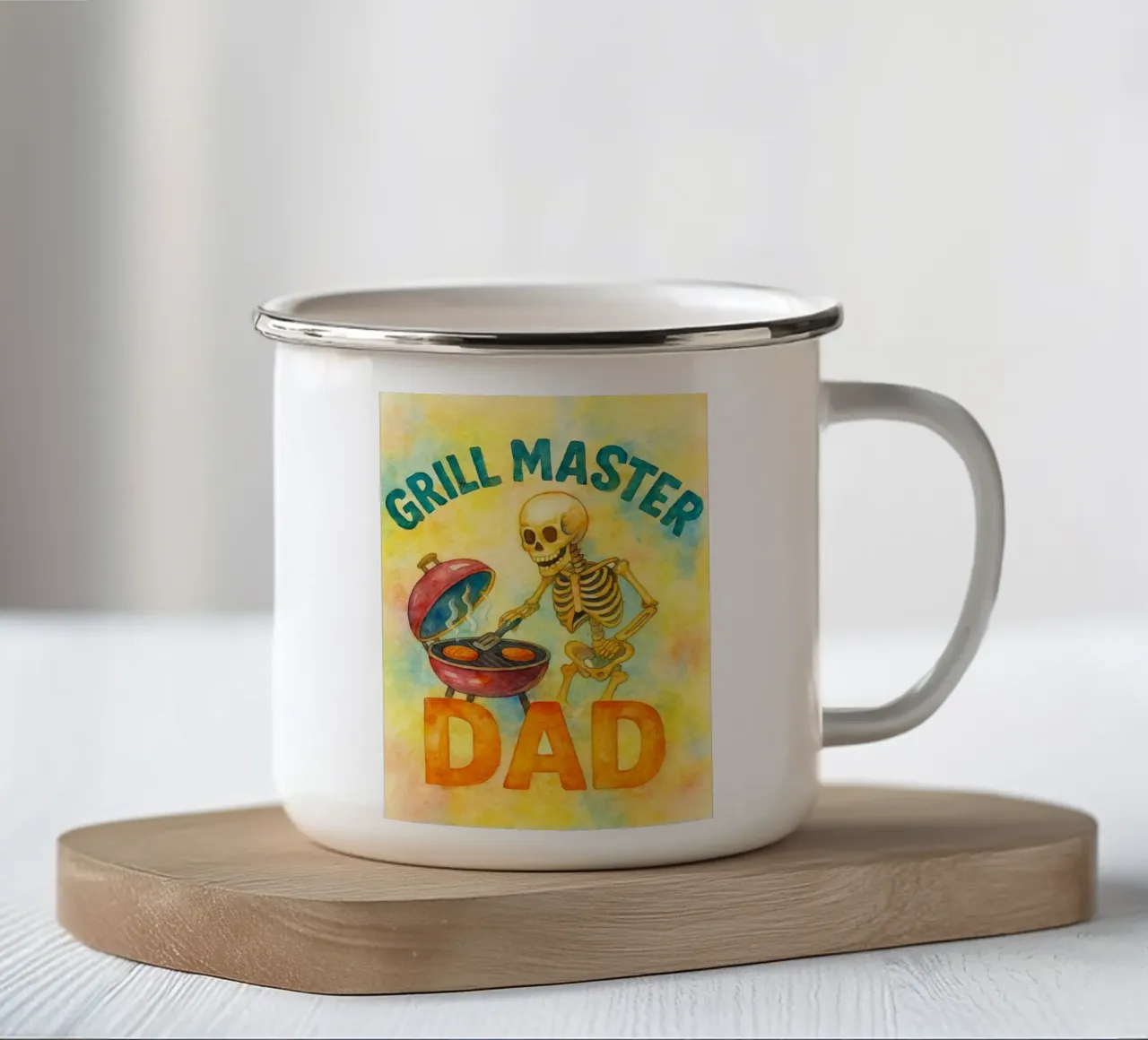 grillmeester vader emaille mok van wadasx