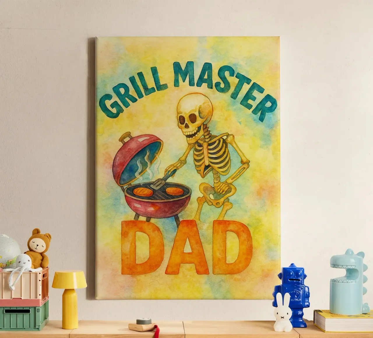 grillmeester vader canvas met Baklijst van wadasx