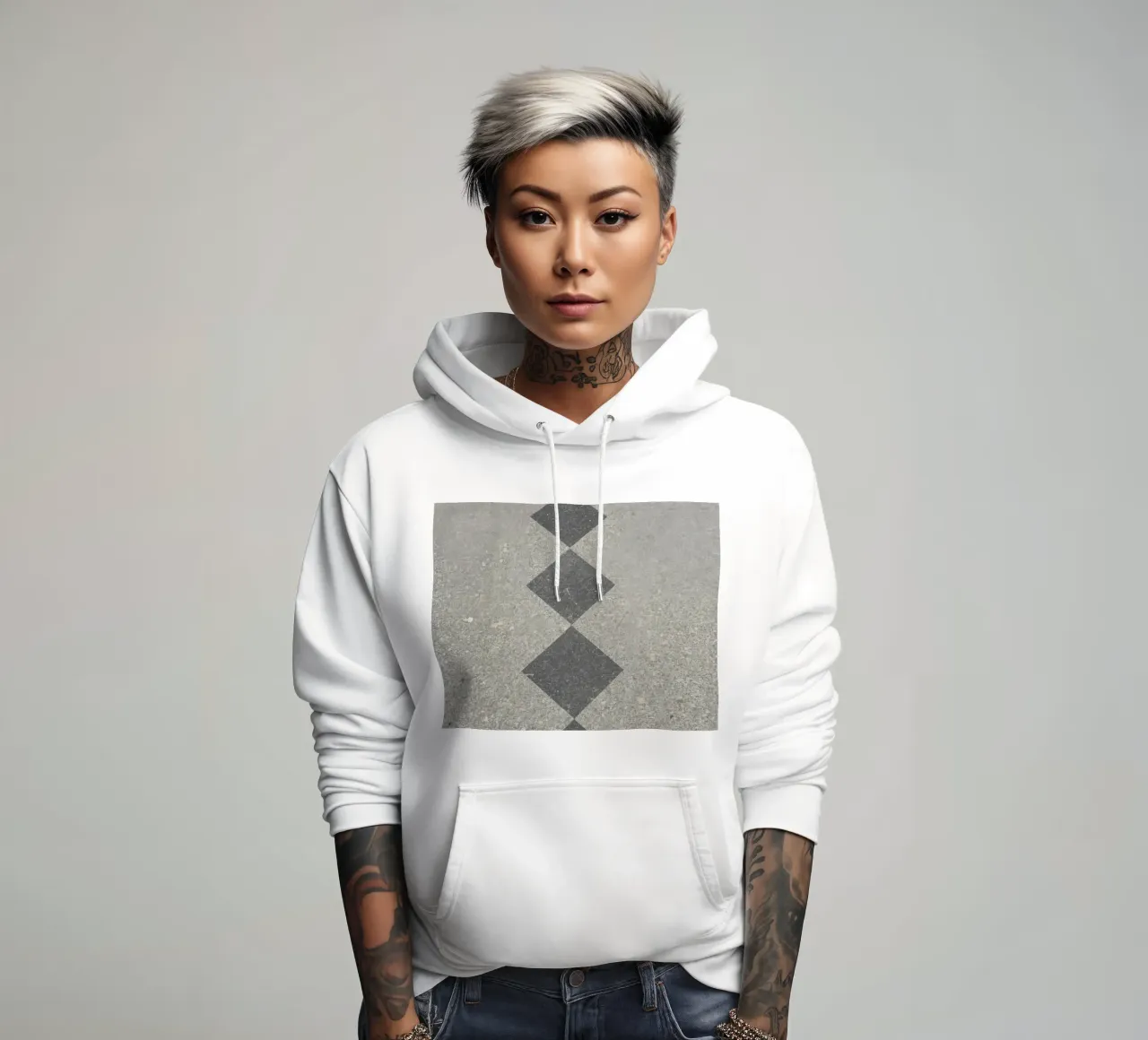 Superficie in calcestruzzo con intarsio a diamante felpa con cappuccio da DesignDoodle