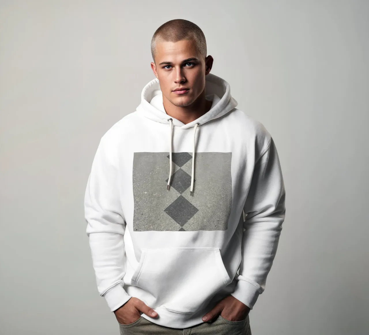Superficie in calcestruzzo con intarsio a diamante felpa con cappuccio da DesignDoodle