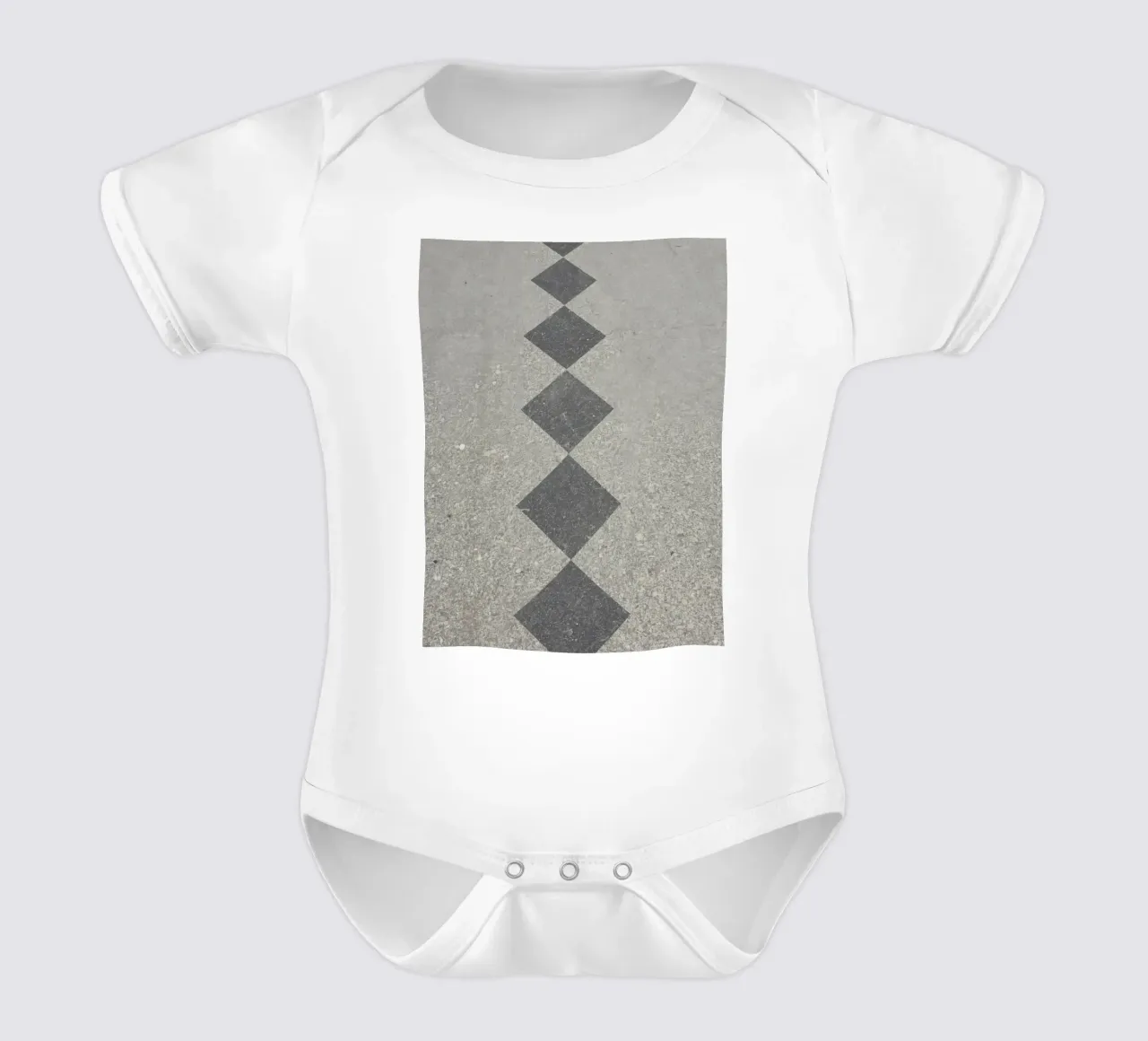 Concrete Surface with Diamond Inlay Pattern short-sleeve baby romper by DesignDoodle
