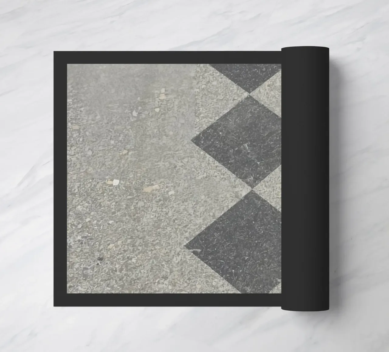 Concrete Surface with Diamond Inlay Pattern doormat by DesignDoodle