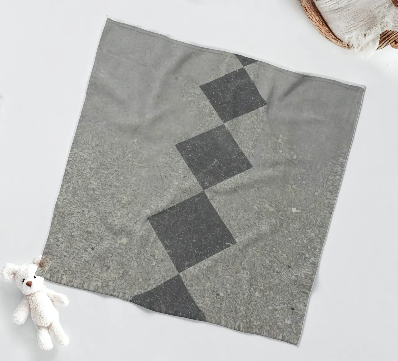 Concrete Surface with Diamond Inlay Pattern fleece blanket by DesignDoodle