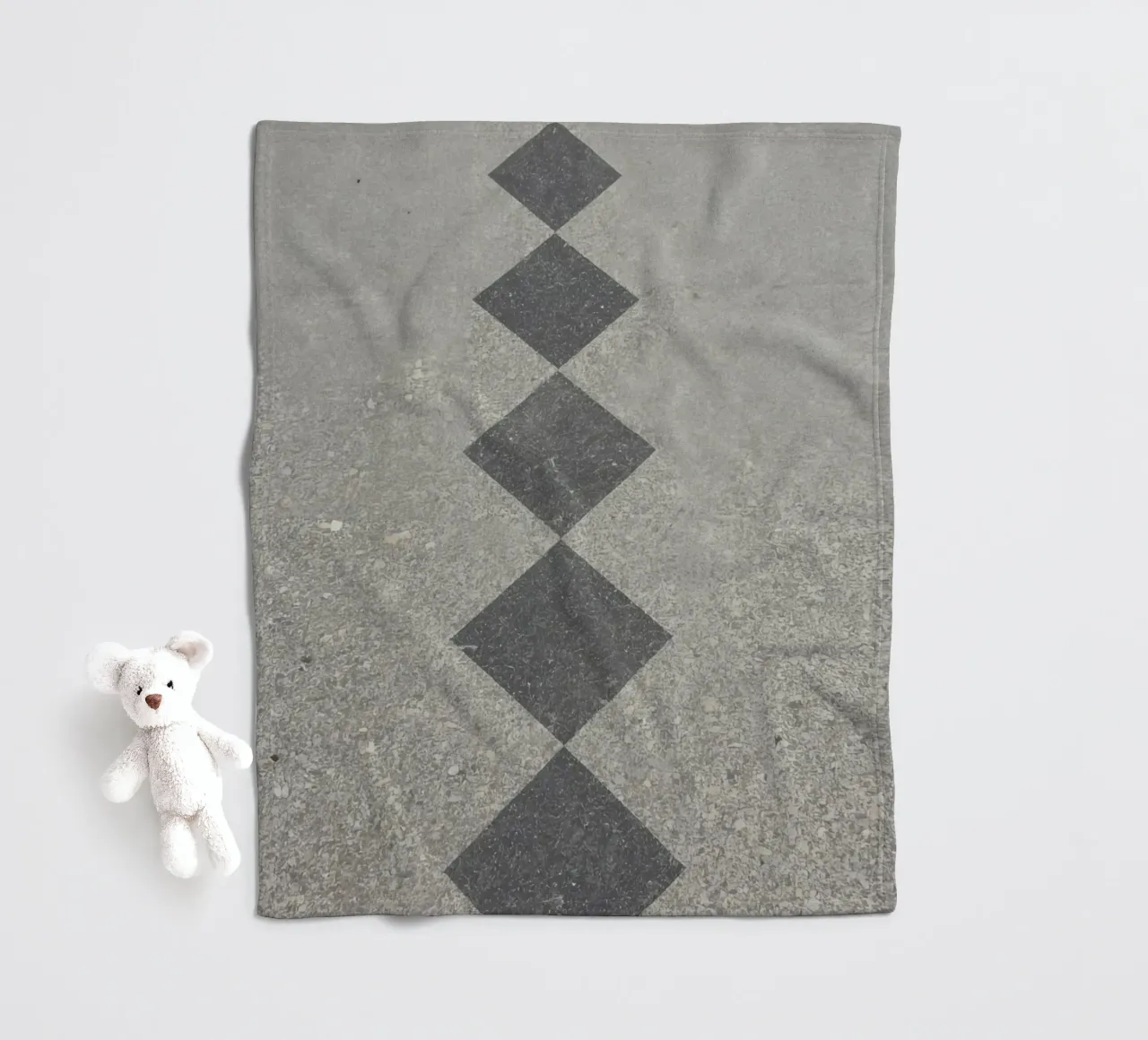 Concrete Surface with Diamond Inlay Pattern fleece blanket by DesignDoodle