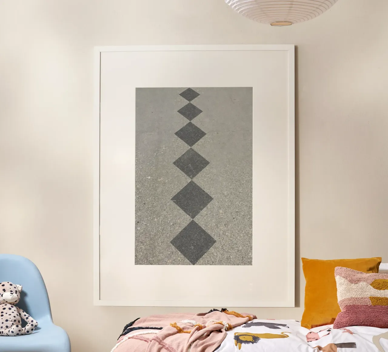 Superficie in calcestruzzo con intarsio a diamante poster da DesignDoodle