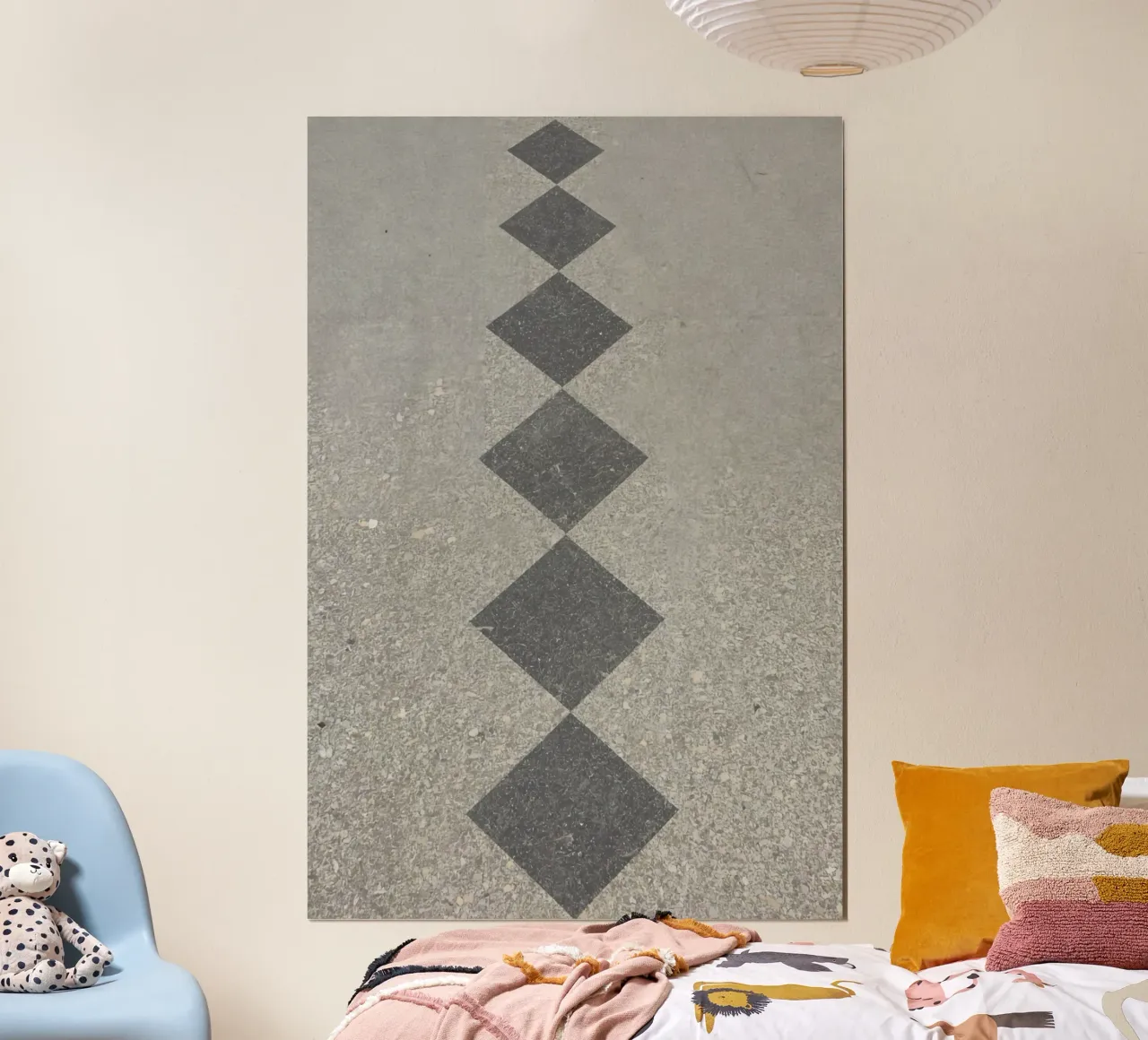 Superficie in calcestruzzo con intarsio a diamante poster da DesignDoodle