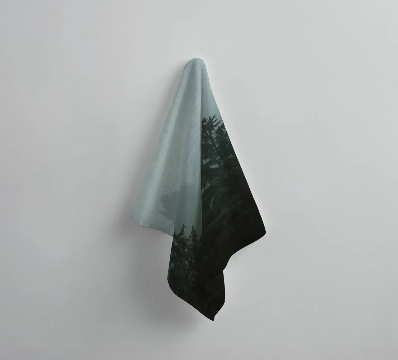 Evergreen Trees in Fog towel by DesignDoodle