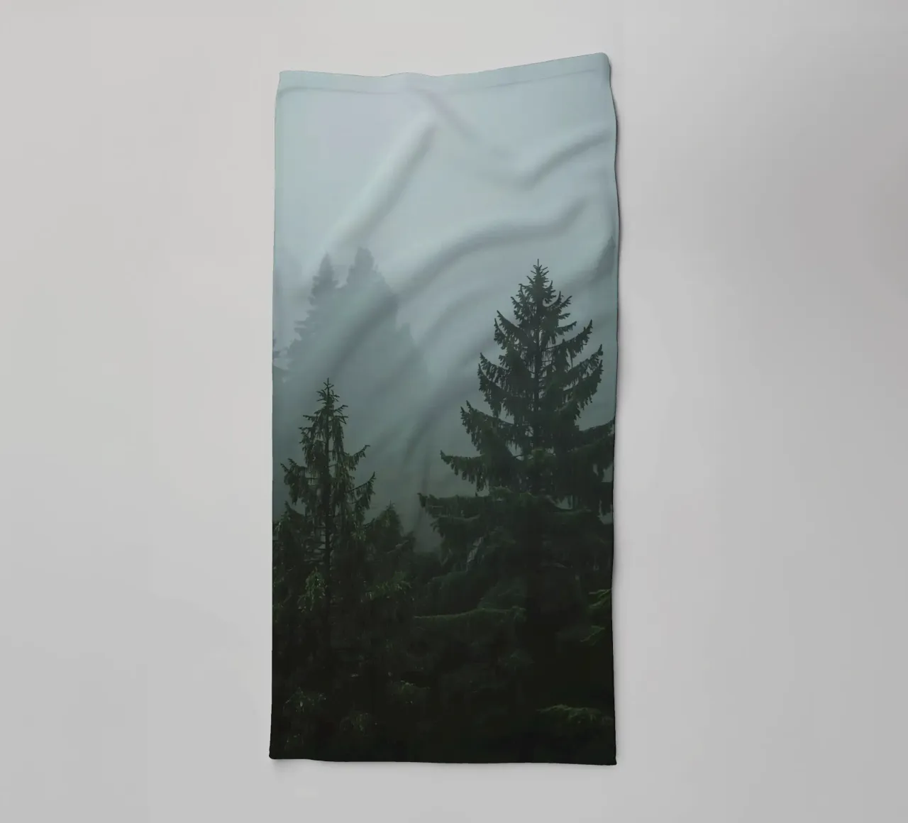 Evergreen Trees in Fog towel by DesignDoodle