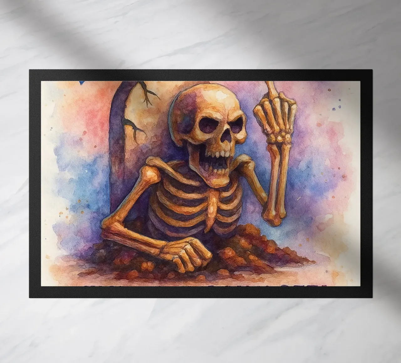 skeleton back from the dead doormat by wadasx