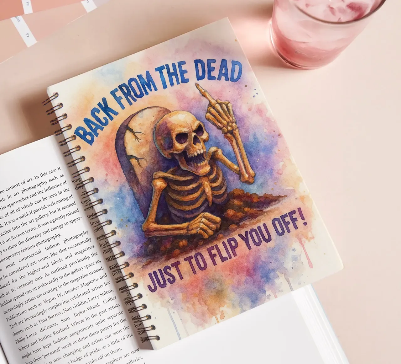 skeleton back from the dead spiral notebook by wadasx